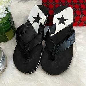 Converse All Star Flip Flops Black White Sz 5-6 NEW AS IS